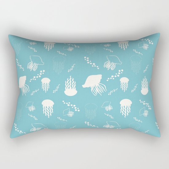 Jellyfish blue Rectangular Pillow