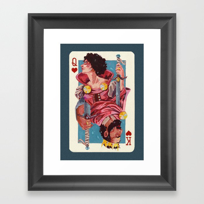 Queen and King of hearts Framed Art Print