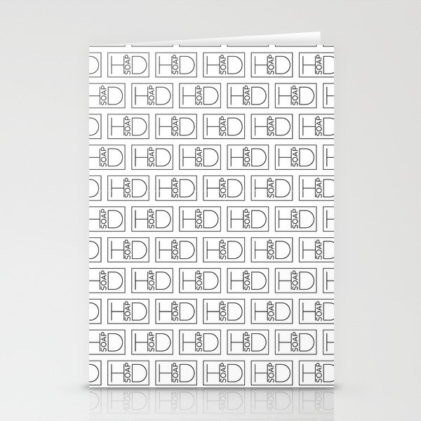 HD Soap Black Tiled on White Stationery Cards
