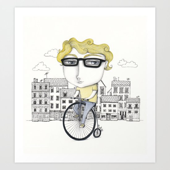 Biking Art Print