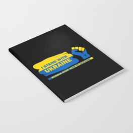 I stand with Ukraine Stop War blue yellow Notebook