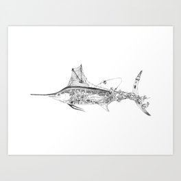 Fisherman Marlin Art Print