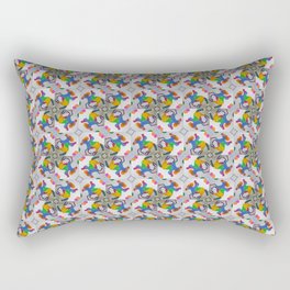  Colorful Rider and Horse Pop Y2K Pinwheel Pattern Rectangular Pillow