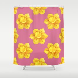 daffodil pattern watercolor Shower Curtain