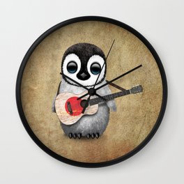 Baby Penguin Playing Japanese Flag Acoustic Guitar Wall Clock | Graphicdesign, Japanesemusic, Japaneseflag, Music, Japaneseflagguitar, Flagofjapan, Penguinplayingguitar, Japan, Japanesepride, Babypenguin 