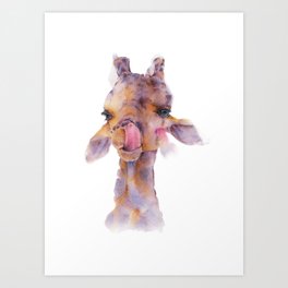 Giraff watercolor illustration Art Print