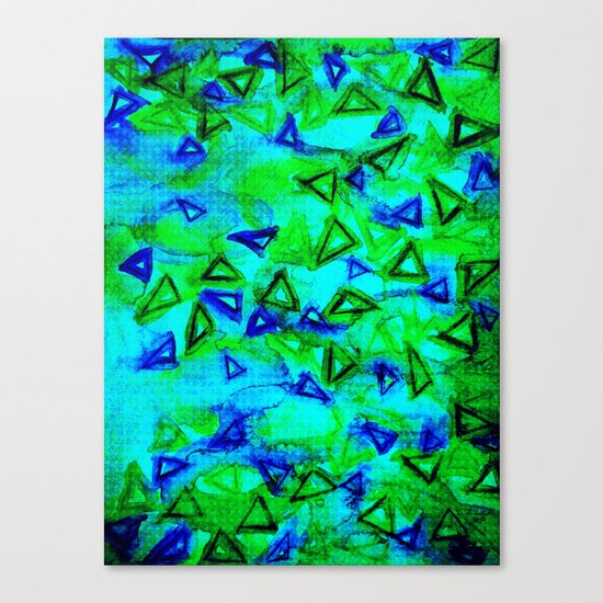 ANALOG zine - TECHNO VIBE Collaboration Piece, Bold Colorful Abstract Watercolor Painting Music Canvas Print