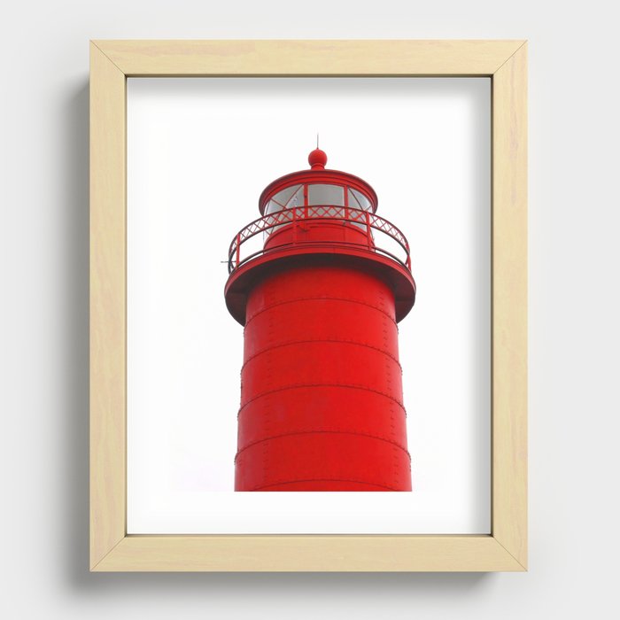Really Red Lighthouse Recessed Framed Print