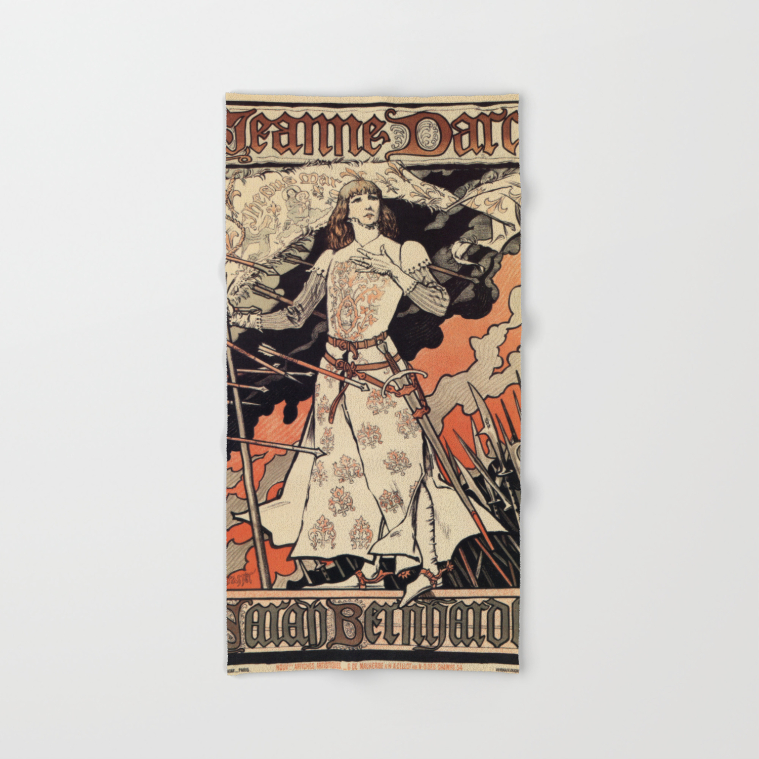Sarah Bernhardt As Joan Of Arc Vintage Theatre Ad Hand Bath Towel By Aapshop Society6