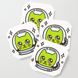 Cute cartoon space cat Coaster