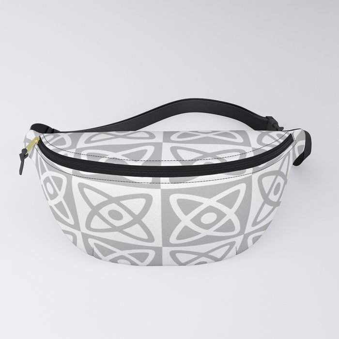 Mid Century Modern Atomic Check 138 Gray Fanny Pack
