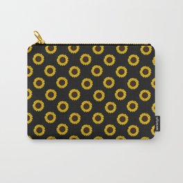 Black Sunflower Polka Dots Carry-All Pouch