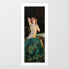 Allo Specchio (nude by the mirror) - Giacomo Grosso Art Print
