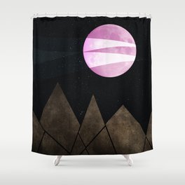 Pink Moon  Shower Curtain