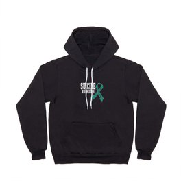 Teal Ribbon Heart Suicide Prevention Awareness Hoody