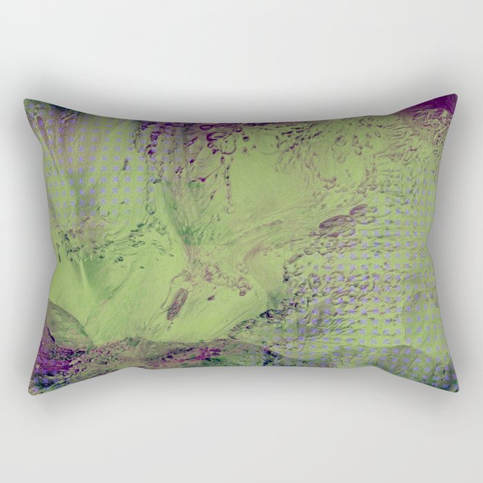 Turbulence No1 green and purple Rectangular Pillow