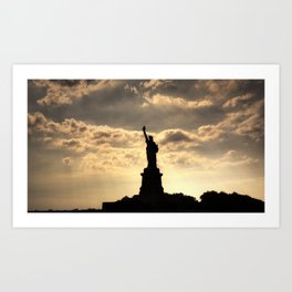 city statue statue of liberty new york Art Print
