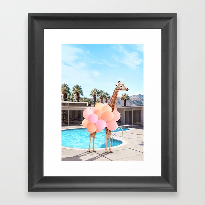 Giraffe Palm Springs Framed Art Print