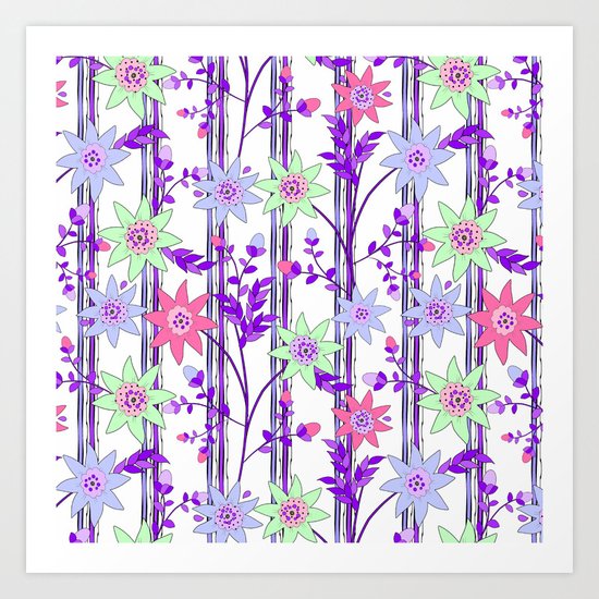 bright floral print. Art Print