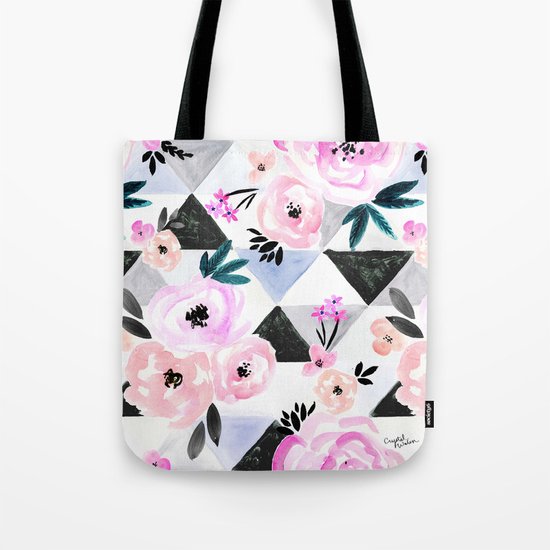 Sunset Rose Triangles Tote Bag