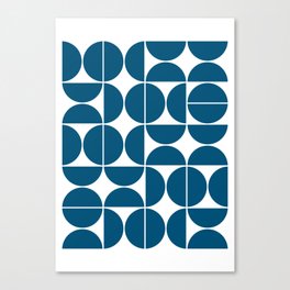 Mid Century Modern Geometric 04 Blue Canvas Print