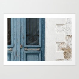 Milos 47, Greece / Blue wood door texture / m.henina photos Art Print