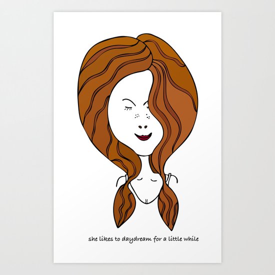 She Likes To Daydream For A Little While Art Print