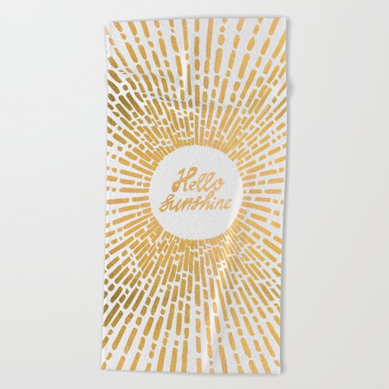 Hello Sunshine Gold Beach Towel
