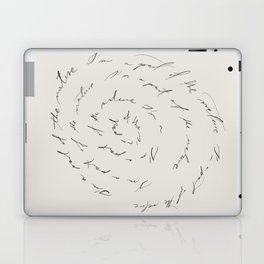 Japandi calligraphy circle wood Laptop Skin