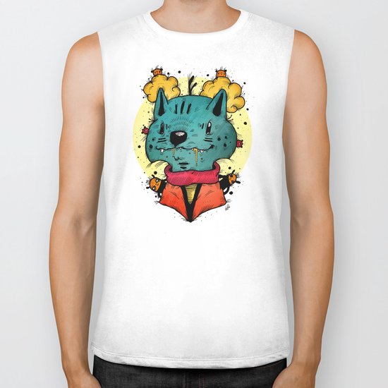 Wolfy (Color Version) Biker Tank
