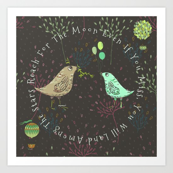 Reach For The Moon - Bagaceous Art Print