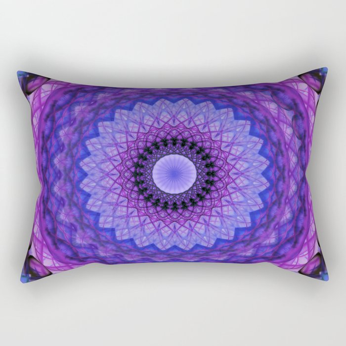 Mandala in blue and pink tones Rectangular Pillow