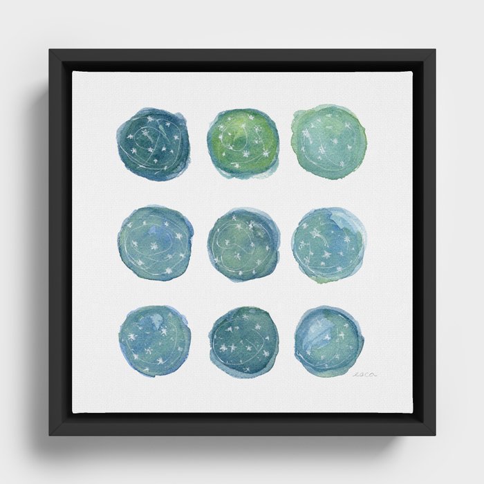 Water Galaxies  Framed Canvas