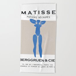 Blue Nude Matisse Decoupes Beach Towel