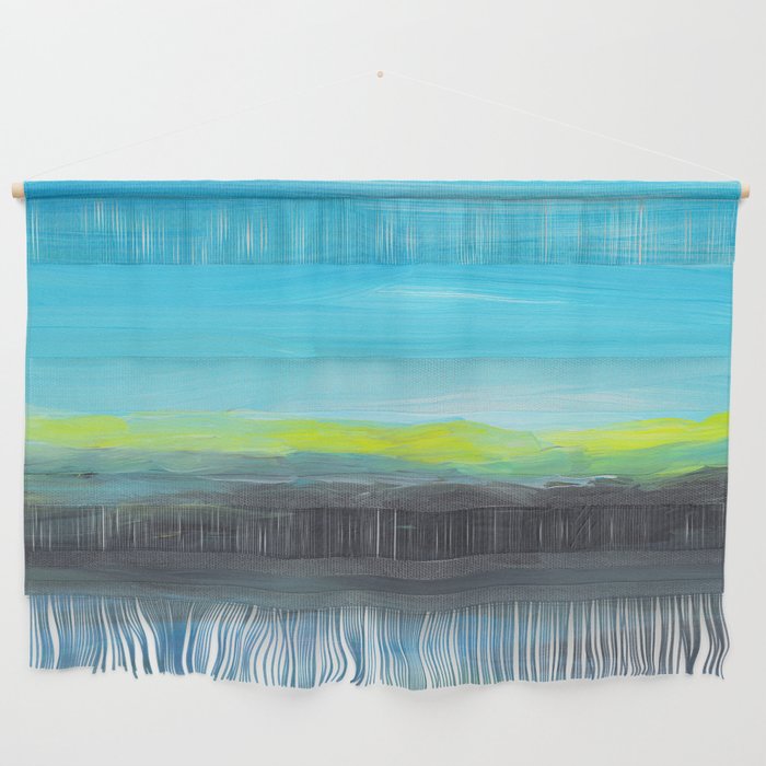 Abstract Blue Landscape Painting Wall Hanging