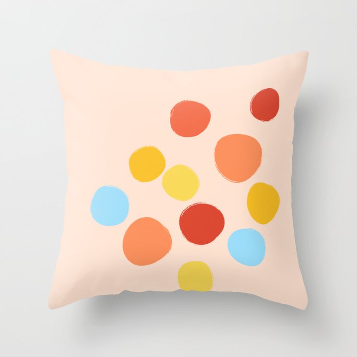 Minimalistic Colorful Dot Art Design Pattern Throw Pillow