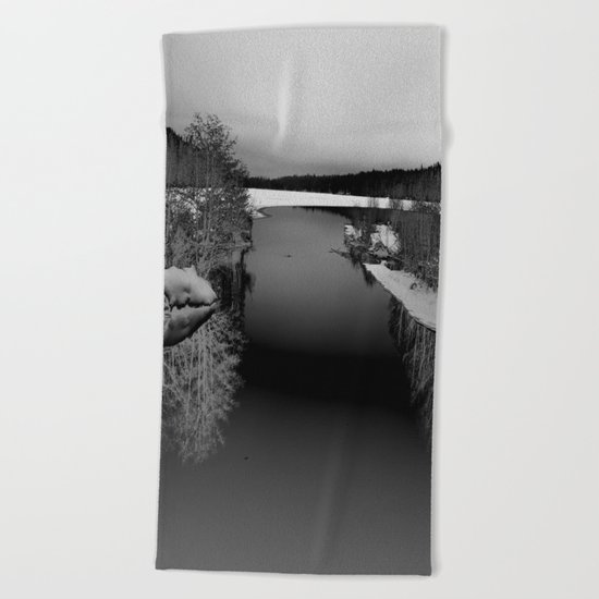 Then There is Cold... in Black and White Beach Towel