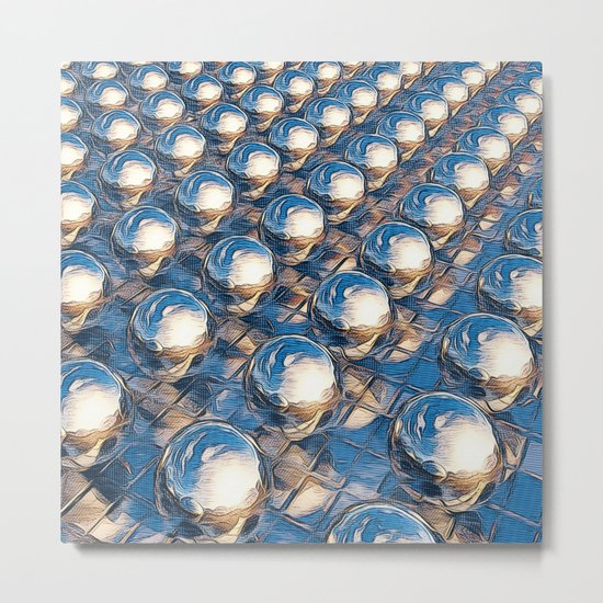 Abstract Spheres In A Row Metal Print