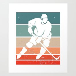 for Hockey Player Ice Vintage Goalie Hockey Art Print