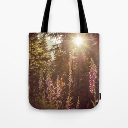 Wildflower Sunrise in the Mountains - Nature Photography Tote Bag