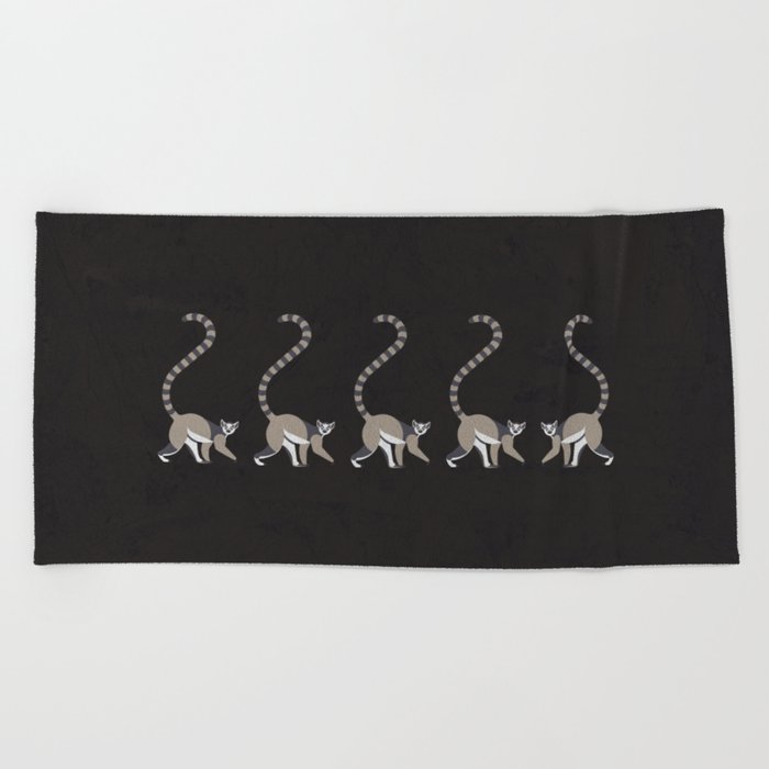 Lemurs in action Beach Towel