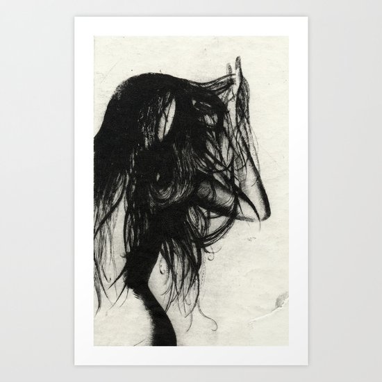 Girl Etching 5 Art Print