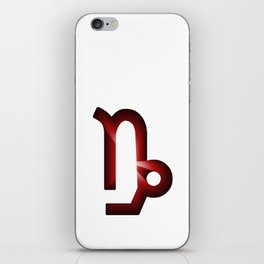 capricorn zodiac sign in red gradient colors iPhone Skin