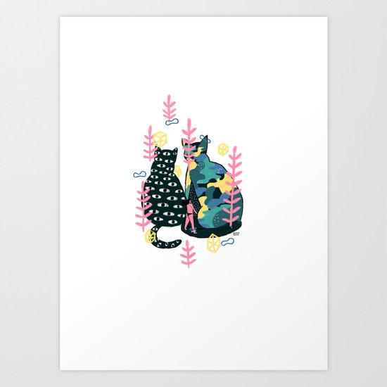 two cats Art Print