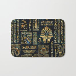 Ancient Egyptian Hieroglyph Sphinx Pyramid Bath Mat | Obelisk, Egyptianicons, Ancientegypt, Turquoise, Pyramid, Horus, Hieroglyphics, Gold, Emerald, Egyptiansymbols 