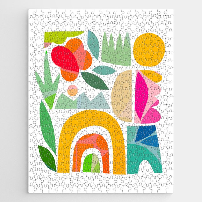Playful Nature with Rainbow Collage Jigsaw Puzzle