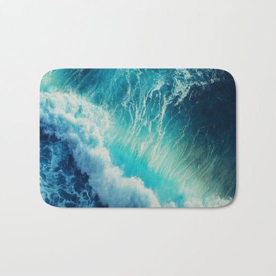 Waving Blue Bath Mat