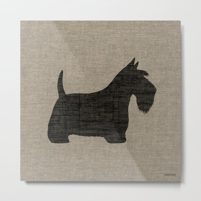 Scottish Terrier | Black Scottie Dog Silhouette Metal Print