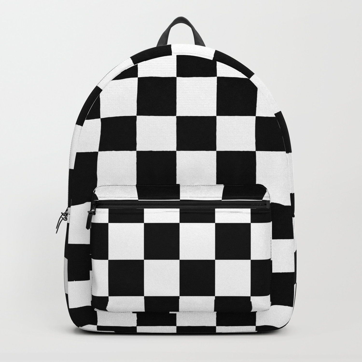 black checkered backpack