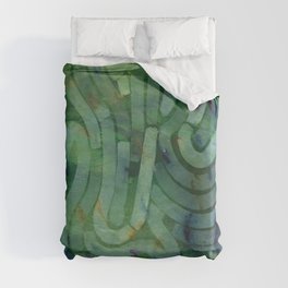 'Careful Where You Stand, In Green' Duvet Cover